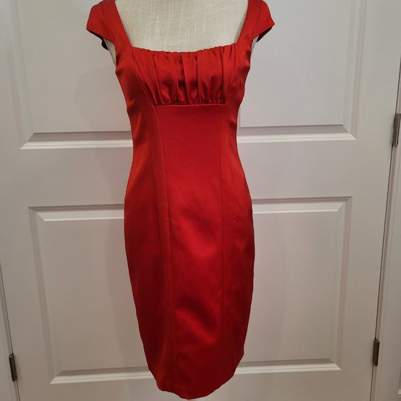 BNWT David Meister Red Cocktail Dress, Size 2 - Picture 2 of 10